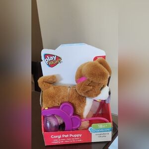 Play Right Plush Dog Toy with Pink Headband Walks &  Barks - NEW IN BOX